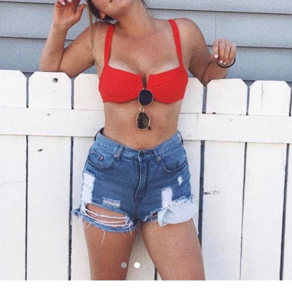 Monday Swimwear red Clovelly bikini swim top